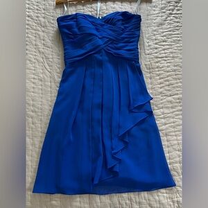 David’s Bridal Royal Blue Strapless Dress Size 4